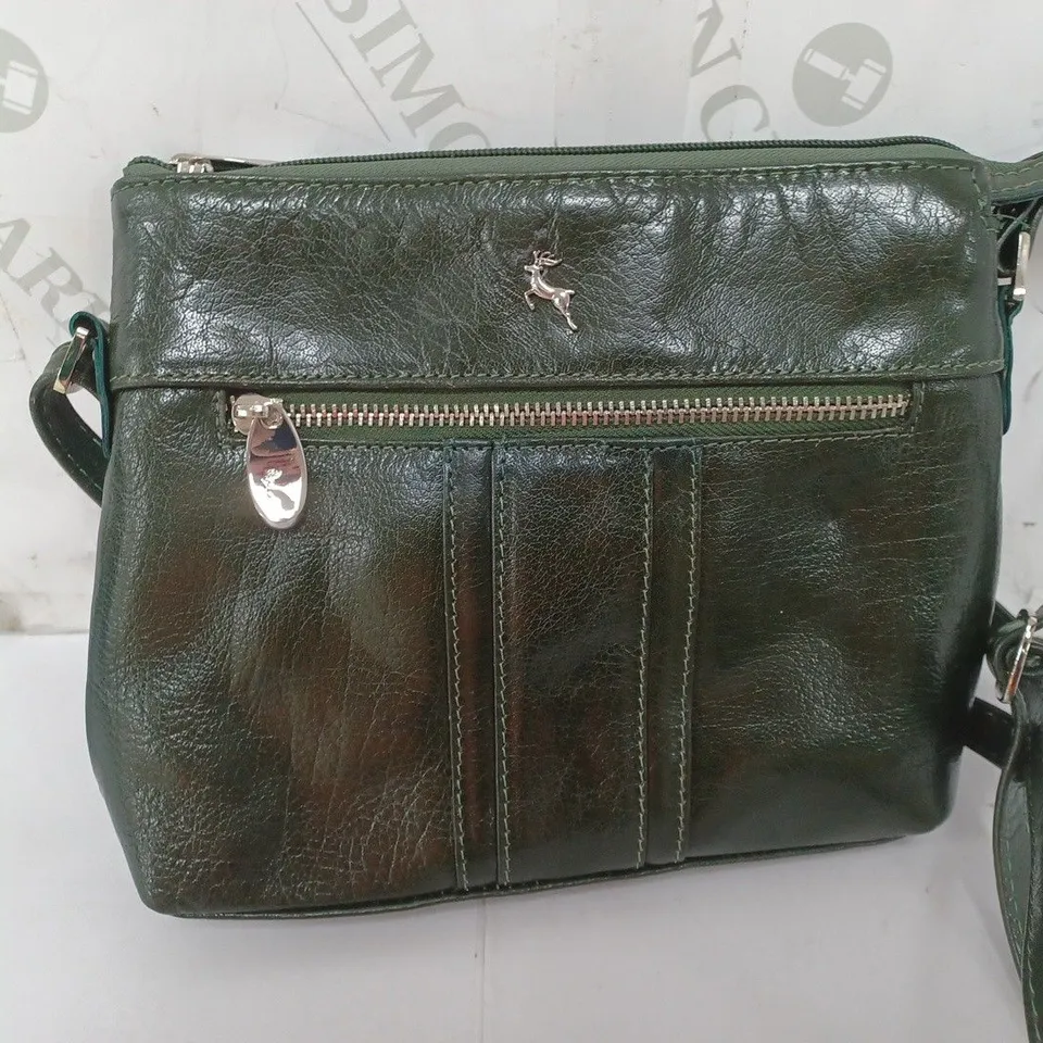 ASHWOOD ANGELA MEDIUM LEATHER CROSSBODY BAG IN GREEN