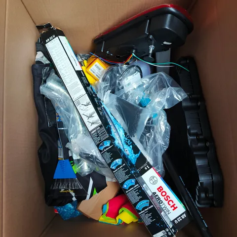 BOX OF APPROXIMATELY 20 ASSORTED CAR PARTS 