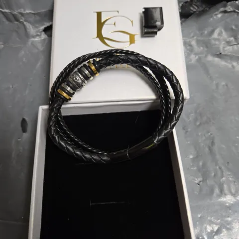 ELLIE GRACE JEWELLERY LEATHER BRACELET WITH METAL BEADS – BOXED 