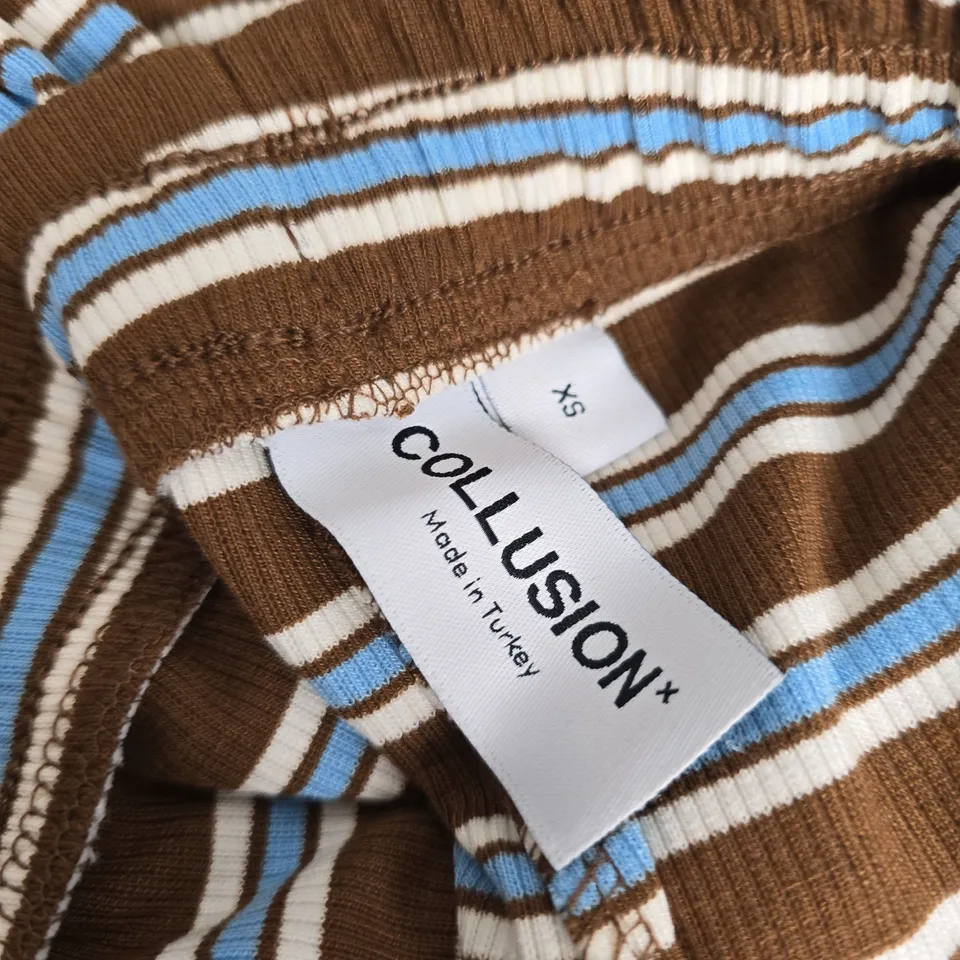 COLLUSION RELAXED RIB STRIPE TROUSERS IN MULTI STRIPE - XS