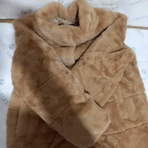 CENTIGRADE BUNNY FAUX FUR COAT CAMEL SIZE XL