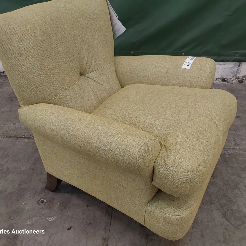 QUALITY BRITISH DESIGNER LOUNGE Co. JOSHUA EASY CHAIR MUSTARD FABRIC 