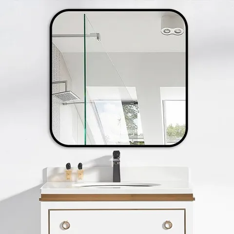 BOXED LAFATA METAL SQUARE WALL MIRROR