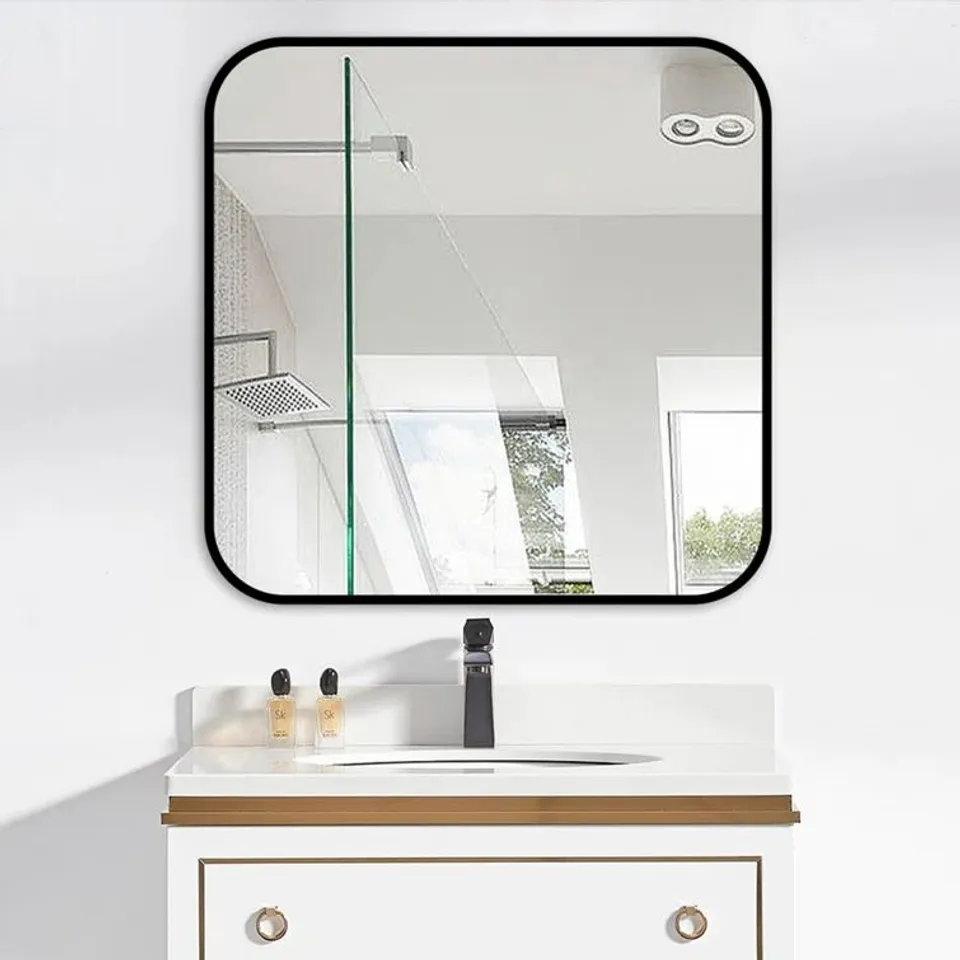 BOXED LAFATA METAL SQUARE WALL MIRROR