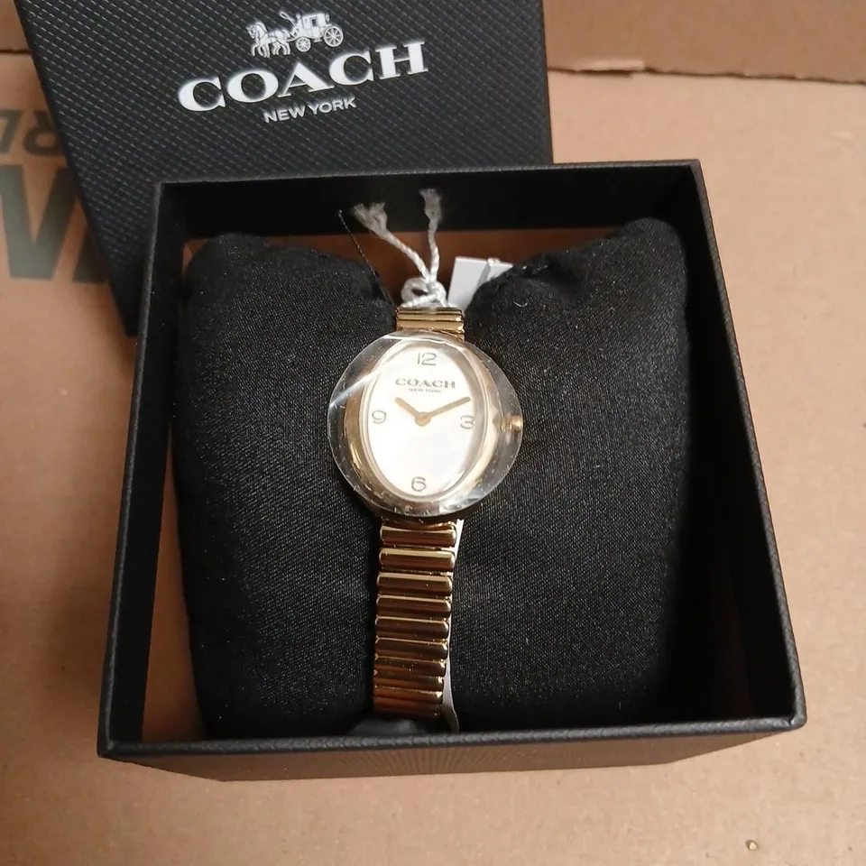 COACH NEW YORK LADIES' WATCH – GOLD-TONE BRACELET, BOXED