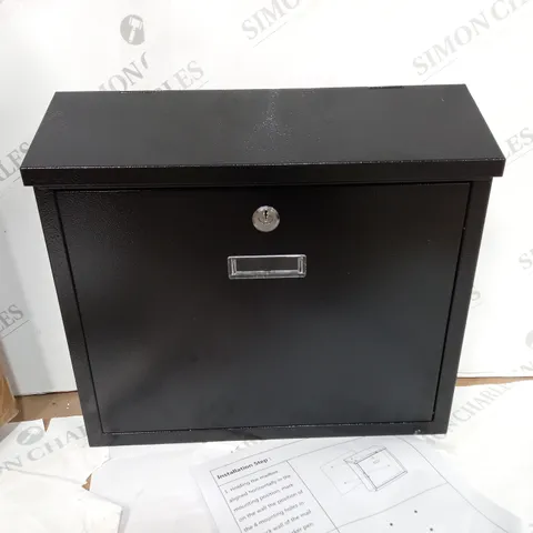 BLACK METAL MAILBOX