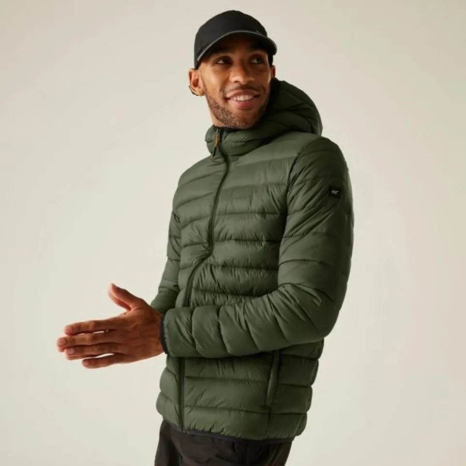 BRAND NEW REGATTA MEN'S HOODED MARIZION PADDED JACKET | OLIVE NIGHT SMALL