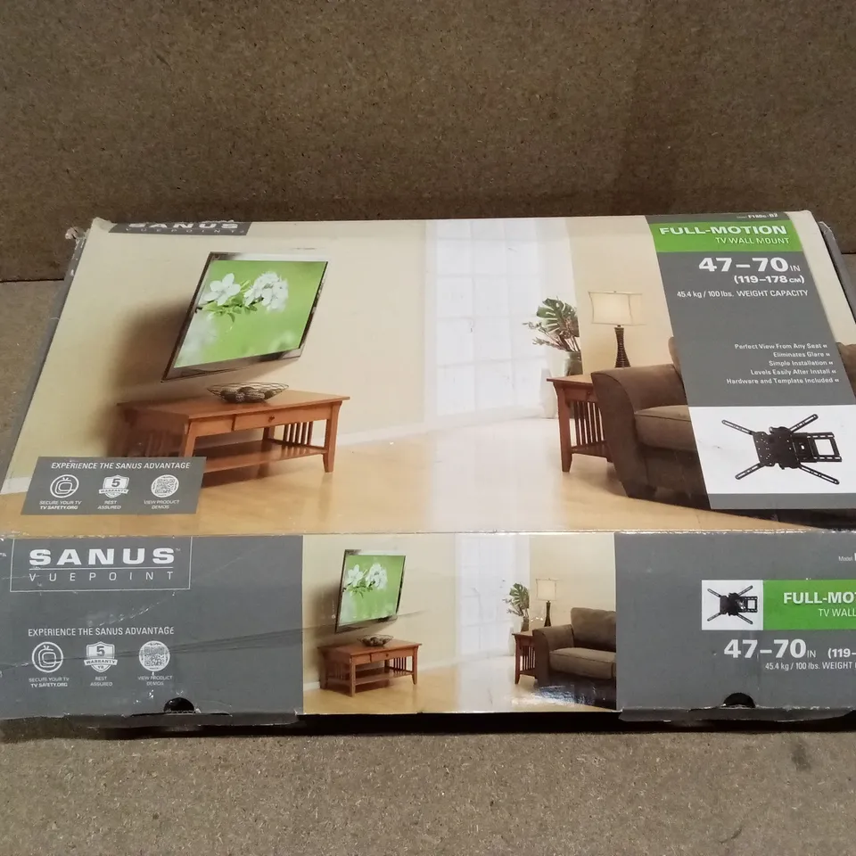 BOXED SANUS VIEWPOINT FULL-MOTION TV WALL MOUNT FOR TVs UP TO 47-70"