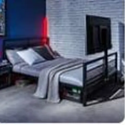 BOXED XROCKER BASE CAMP DOUBLE BED WITH TV VESA MOUNTING BRACKET - BLACK (1 BOX)