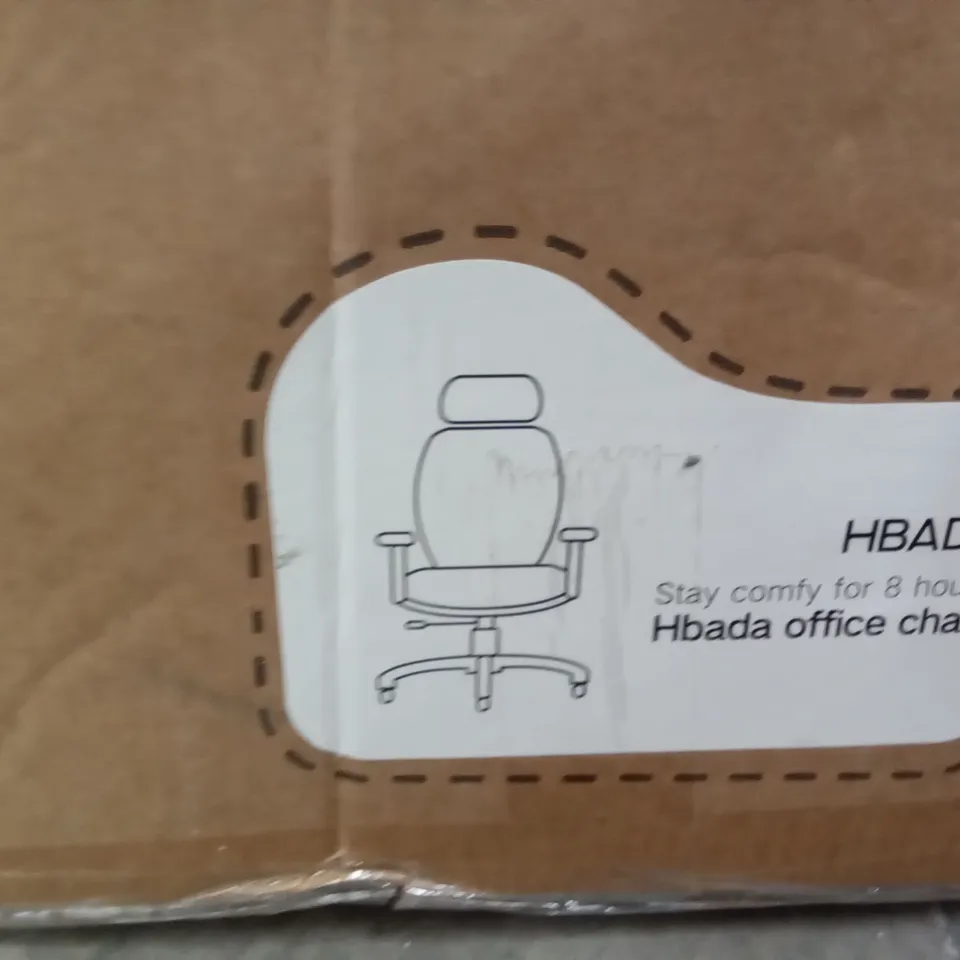 BOXED HBADA WHITE OFFICE CHAIR