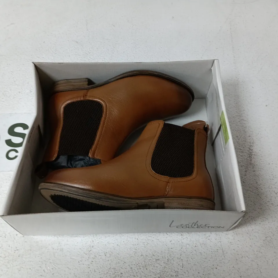 LEATHER COLLECTION CHELSEA BOOTS – BROWN LEATHER ANKLE BOOTS SIZE 4