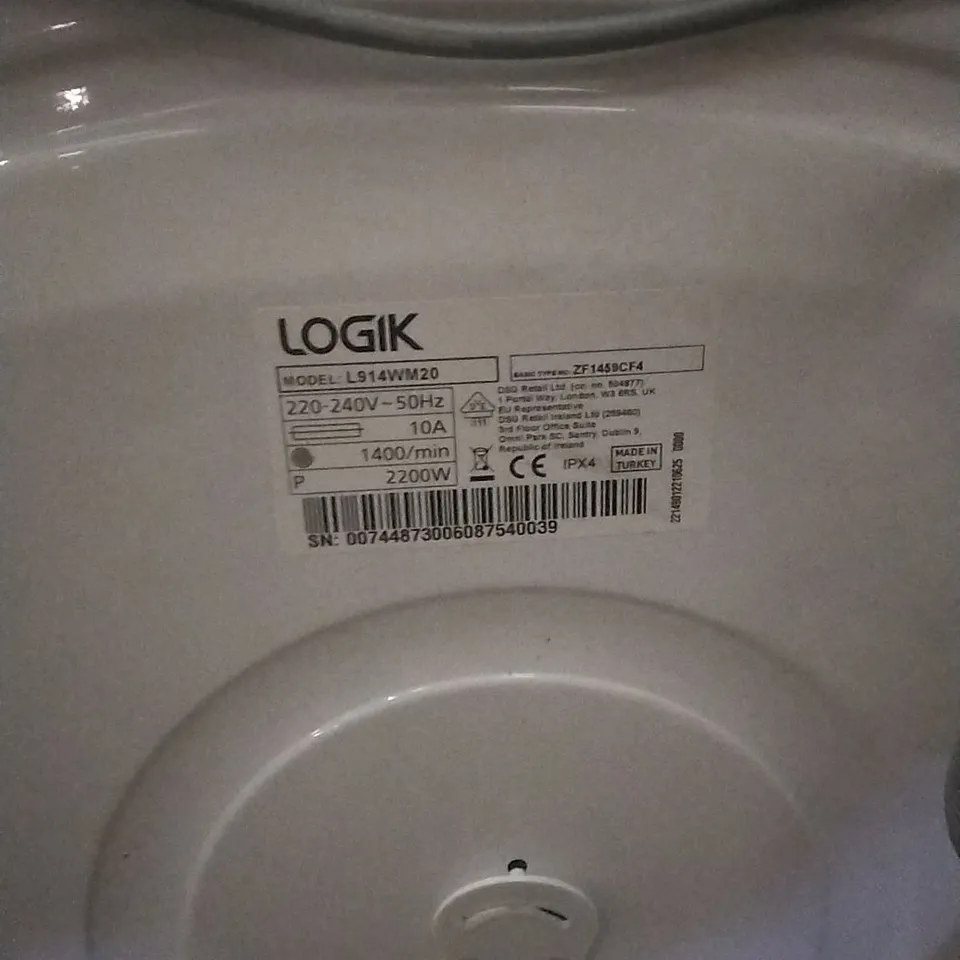 (MISSING DRAINING PLUG COVER) LOGIK L914WM20 1400RPM 9KG WASHING MACHINE 