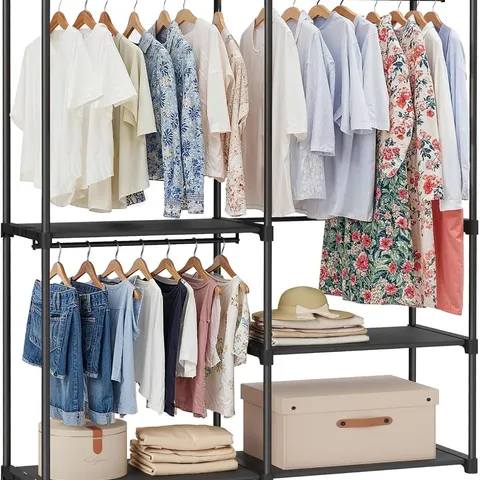 BOXED SONGMICS CLOTHES WARDROBE, PORTABLE CLOSET - BLACK 