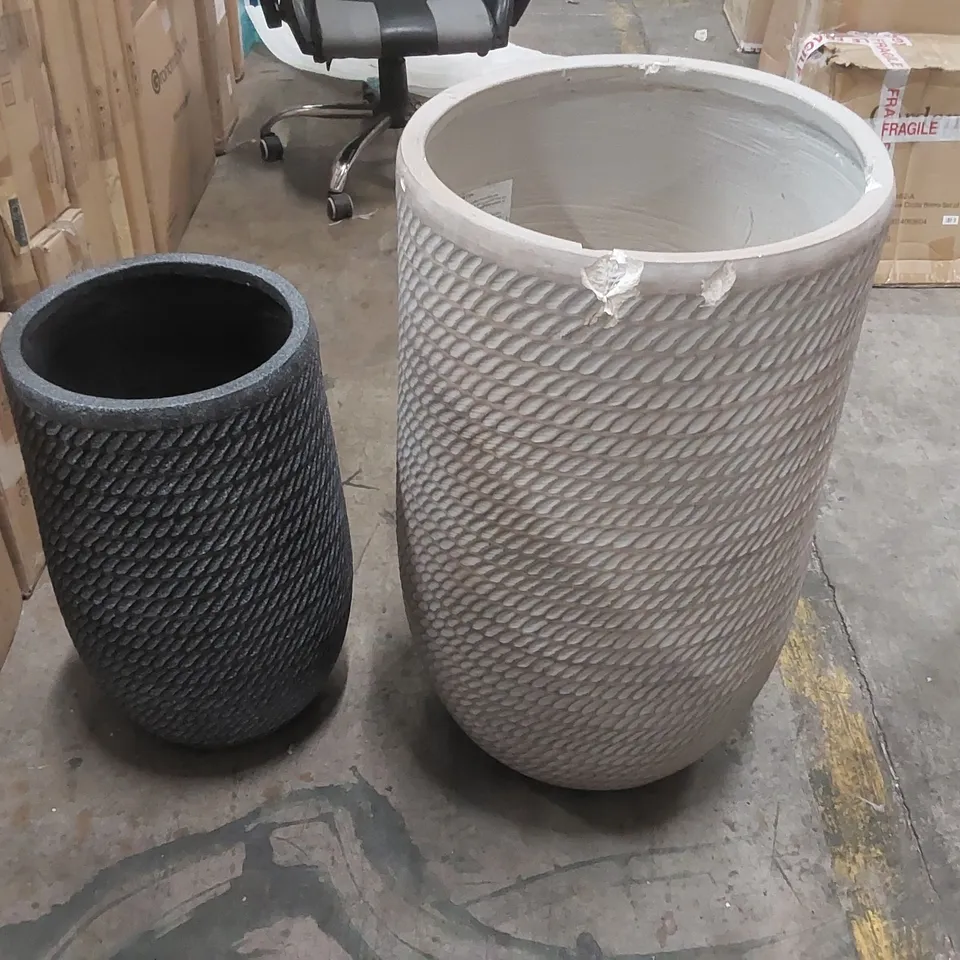 PAIR OF LARGE DESIGNER PLANTERS