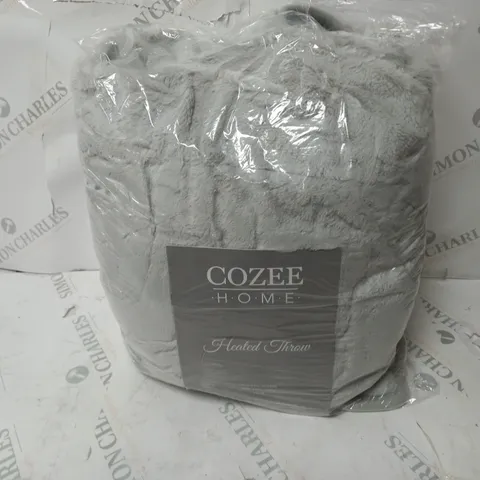 COZEE HOME VELVETSOFT HEATED THROW IN LIGHT GREY