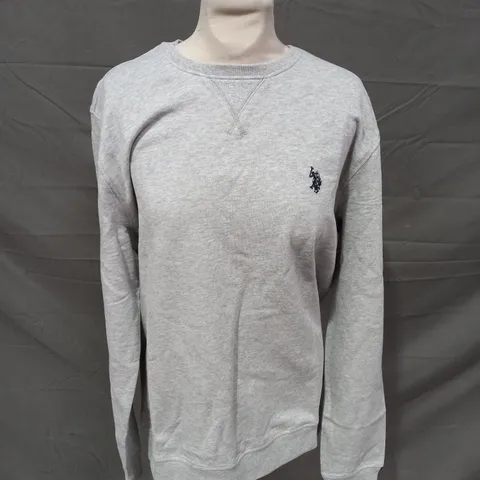 U.S. POLO ASSIN LIGHT GREY JUMPER - MEDIUM