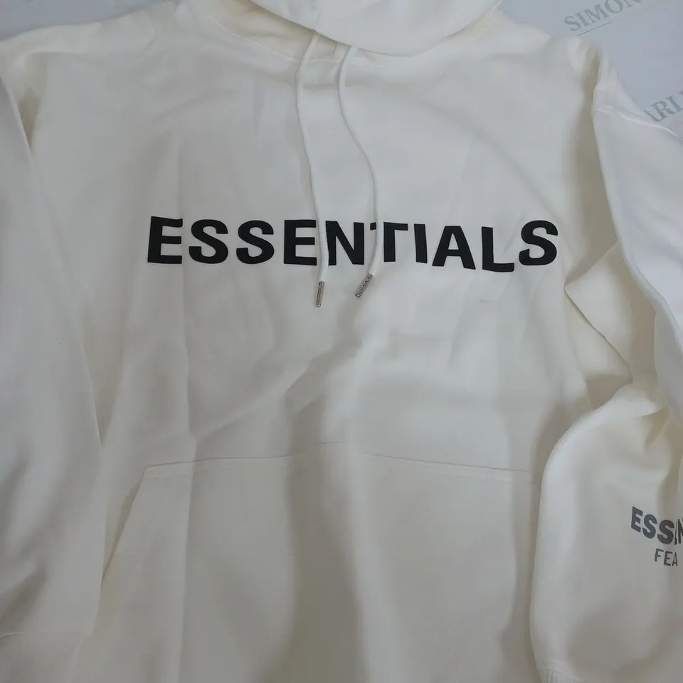 ESSENTIALS FEAR OF GOD IN WHITE OVERSIZED HOODIE - SIZE UNSPECIFIED