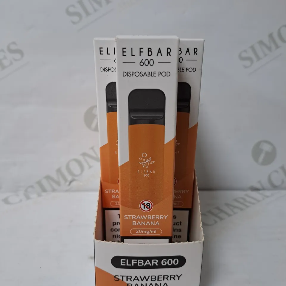 BOX OF 9 ELF BAR 600 DISPOSABLE POD STRAWBERRY BANANA
