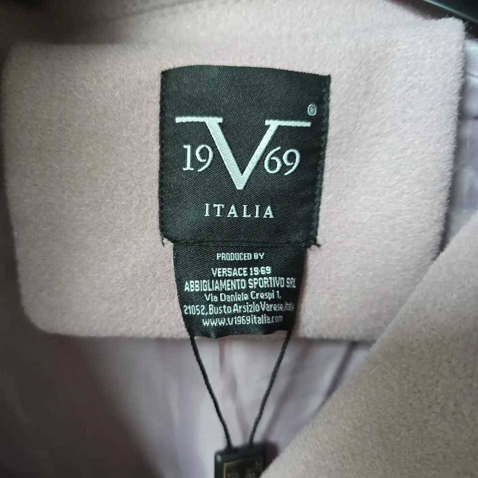 19V69 ITALIA CAPPOTTO CON PELLICCIA COAT IN ROSE GLICINE - XL
