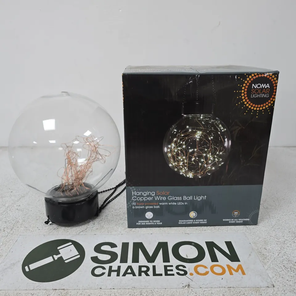 NOMA HANGING SOLAR COPPER WIRE GLASS BALL LIGHT – GARDEN LIGHTING