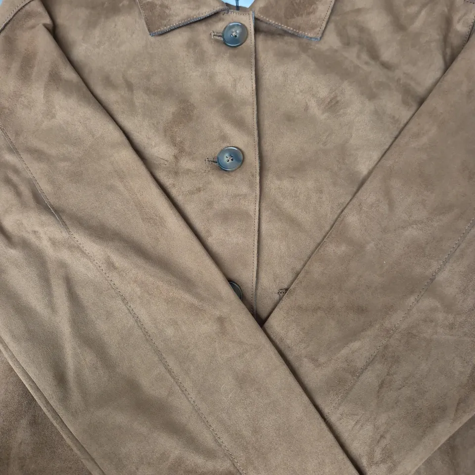 STRADIVARIUS BUTTON-UP JACKET IN BROWN SIZE MEDIUM