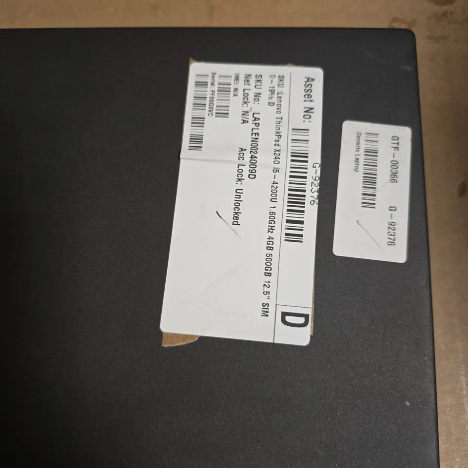 LENOVO THINKPAD LAPTOP – BLACK