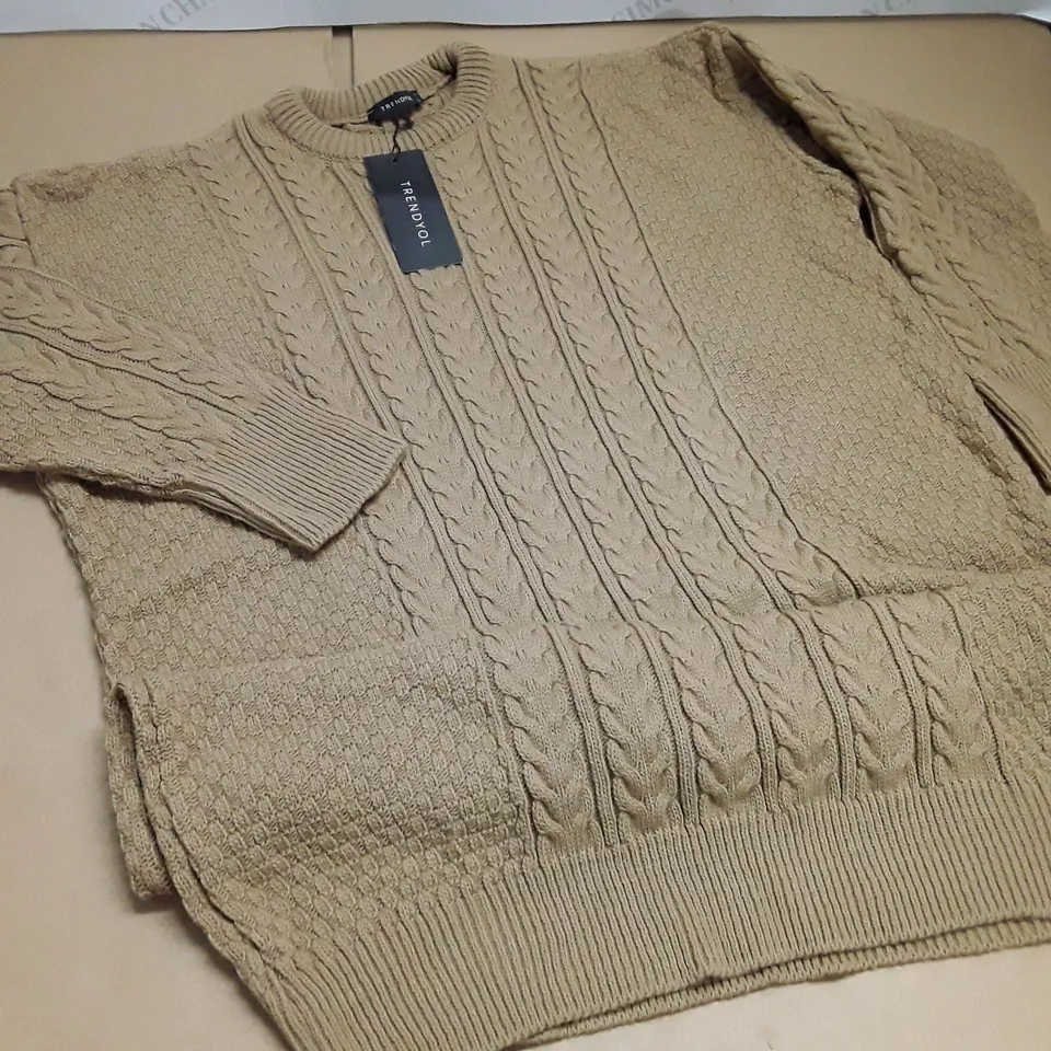 TRENDYOL BROWN JUMPER DRESS - L