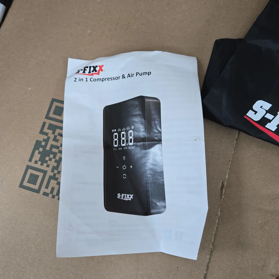 S-FIXX 2-IN-1 COMPRESSOR & AIR PUMP – PORTABLE DIGITAL DISPLAY
