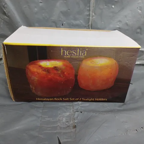 BOXED HIMALAYAN ROCK SALT SET OF 2 TEALIGHT HOLDERS