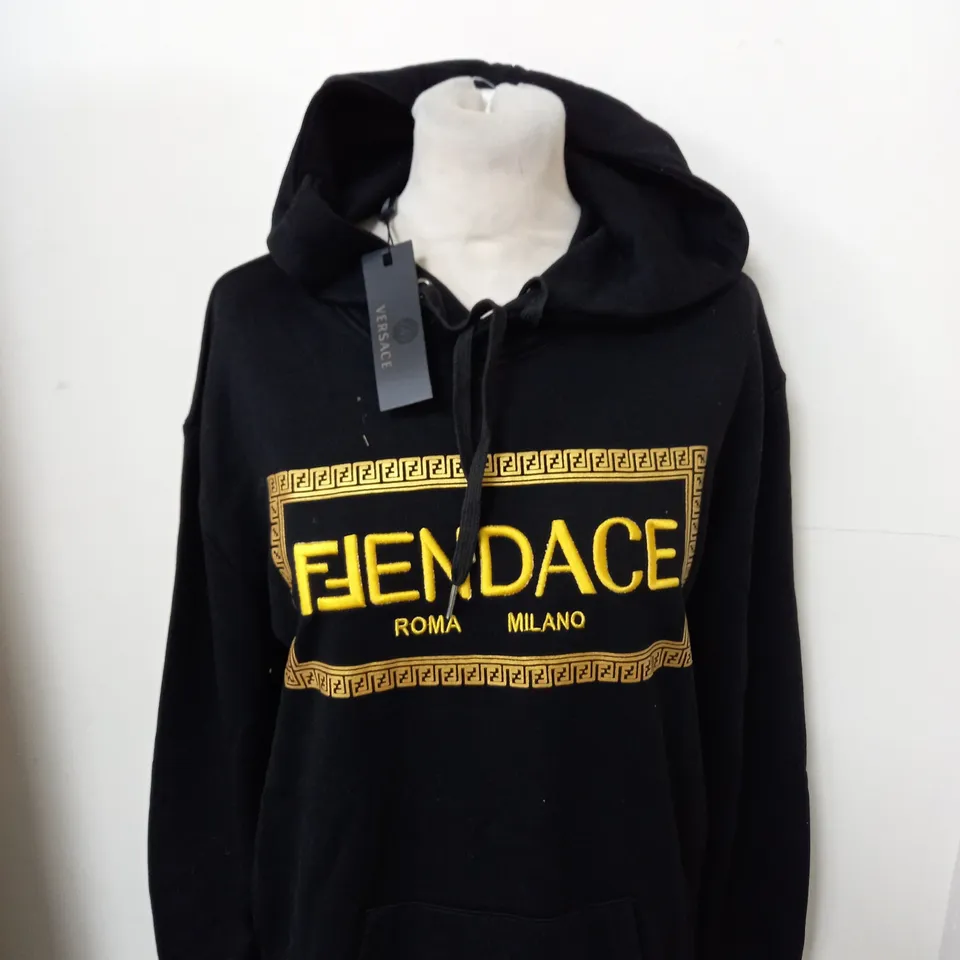 VERSACE LOGO BLACK HOODIE SIZE UNSPECIFIED