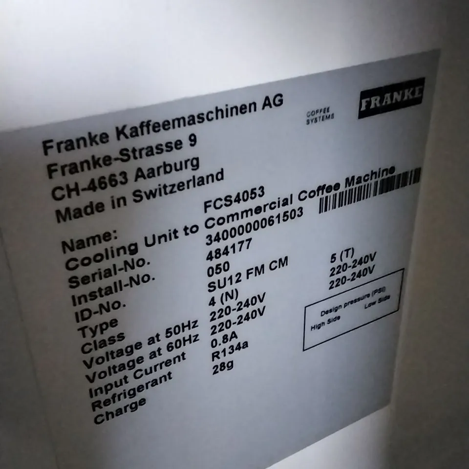 FRANKE FCS4053 COOLING UNIT FOR COFFEE MACHINE 