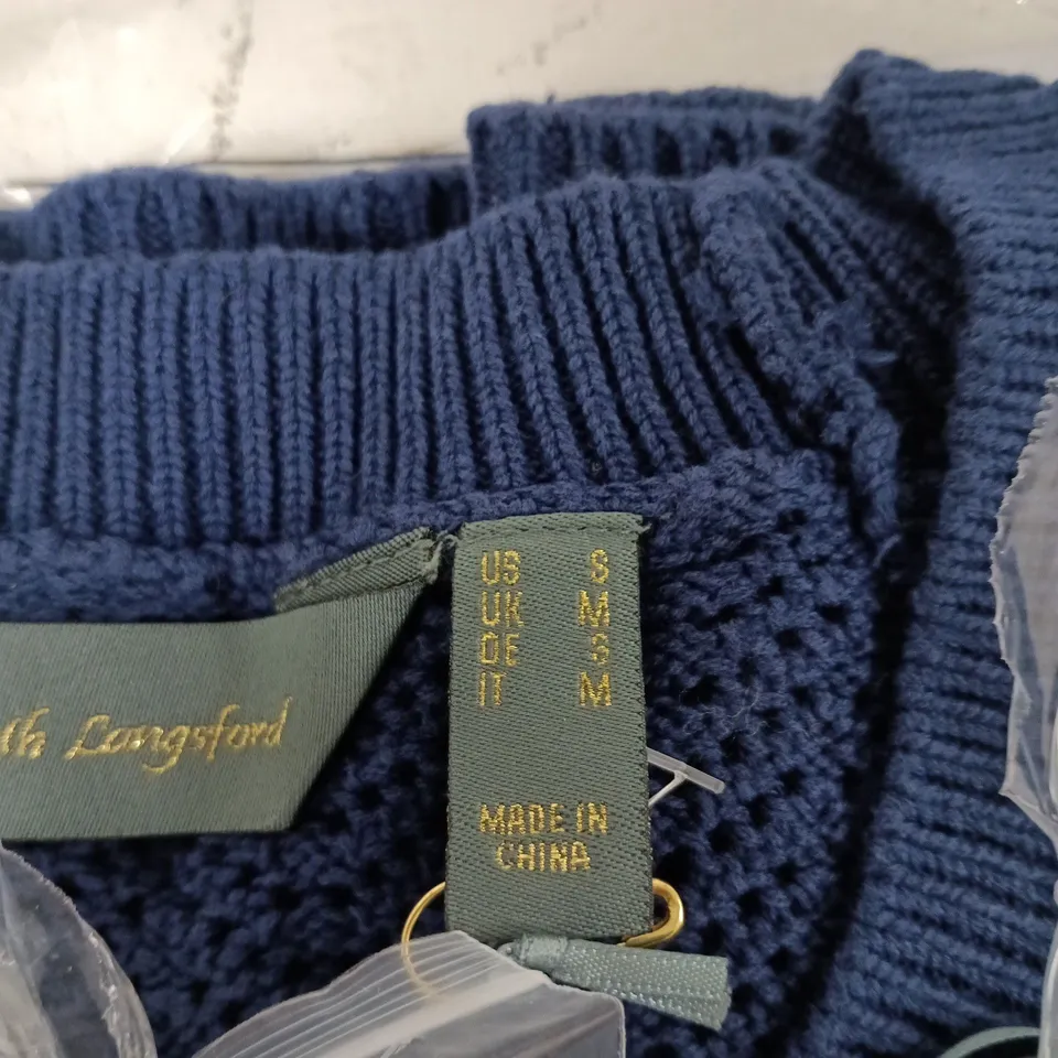 RUTH LANGFORD FASHION NAVY KNIT SWEATER, UK M (US S)