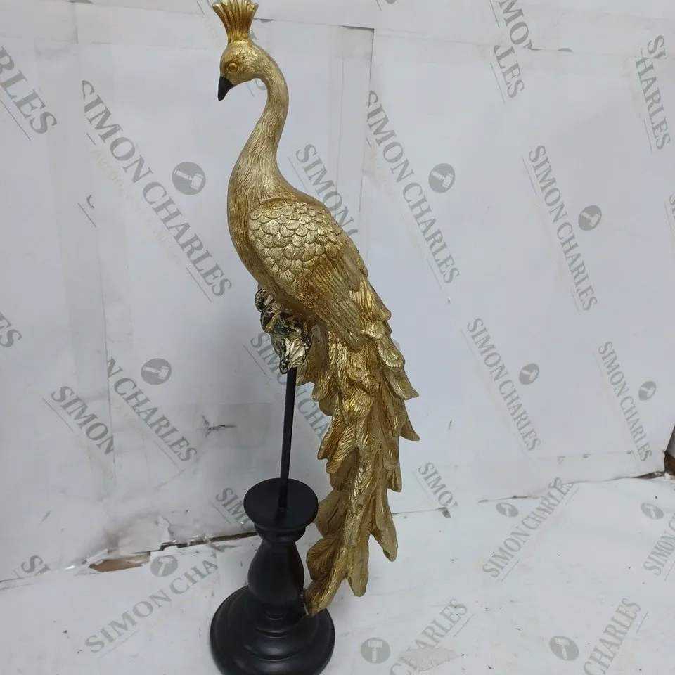 BOXED ALISON CORK GOLD PEACOCK DECOR