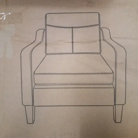 BOXED ACCENT CHAIR - BEIGE