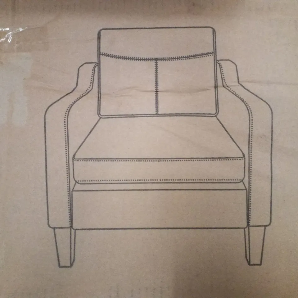 BOXED ACCENT CHAIR - BEIGE