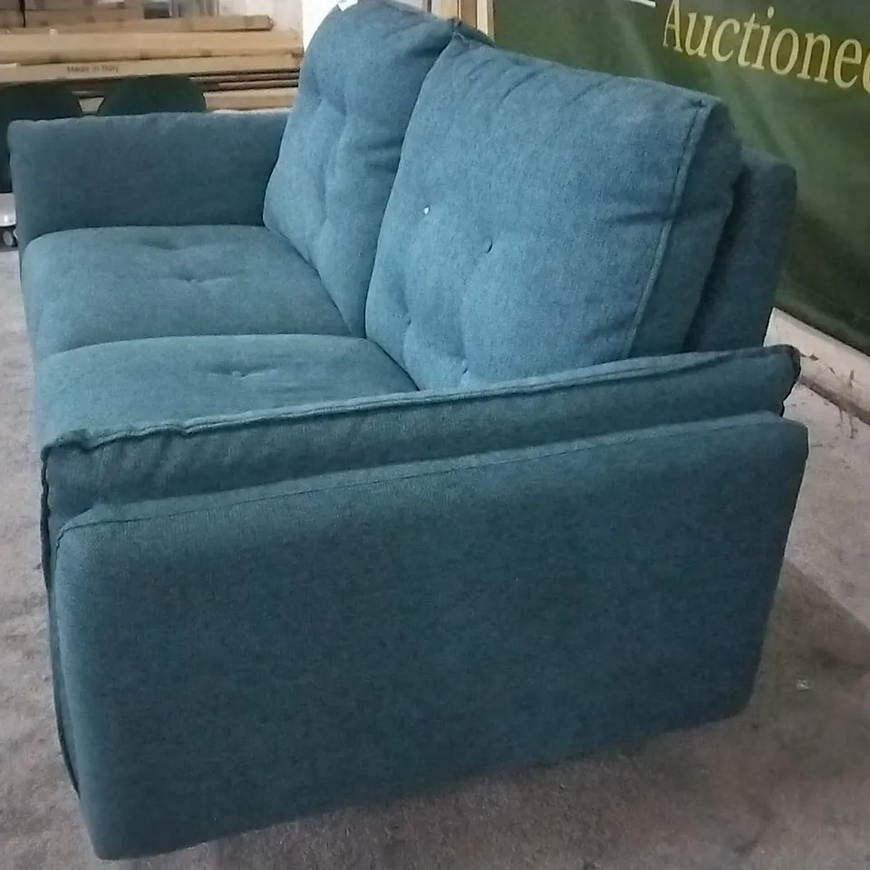 QUALITY ITALIAN DESIGNER BOLZANO 2 SEATER ELECTRIC RECLINER SOFA  - TEAL FABRIC 