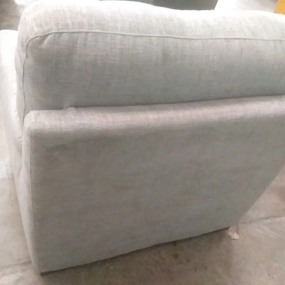 QUALITY DESIGNER VIRGINIA CHAIR WITH SMALL ARMS - LIGHT GREY FABRIC