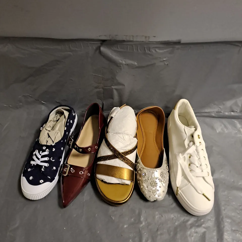 BOX OF APPROXIMATELY 15 PAIRS OF ASSORTED SHOES IN VARIOUS COLOUR, STYLES AND SIZES