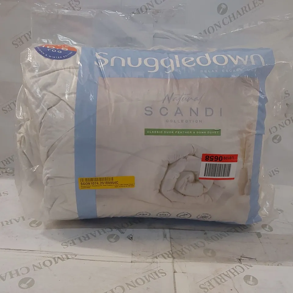 BAGGED SNUGGLEDOWN SCANDINAVIAN DUCK FEATHER & DOWN 230 THREAD COUNT - DOUBLE