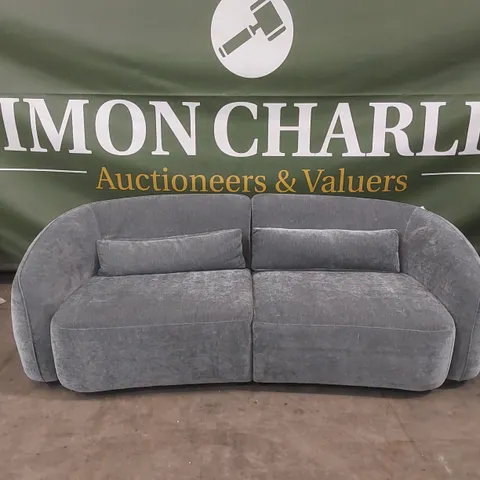 DANETTI ZOEY BLUE GREY FABRIC 3 SEATER SOFA