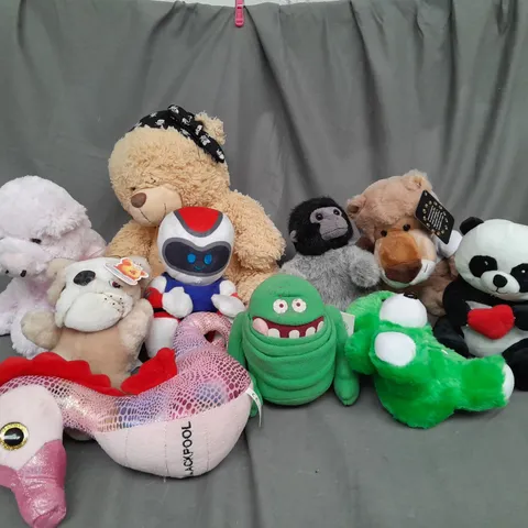 BOX OF ASSORTED PLUSH SOFT TEDDIES