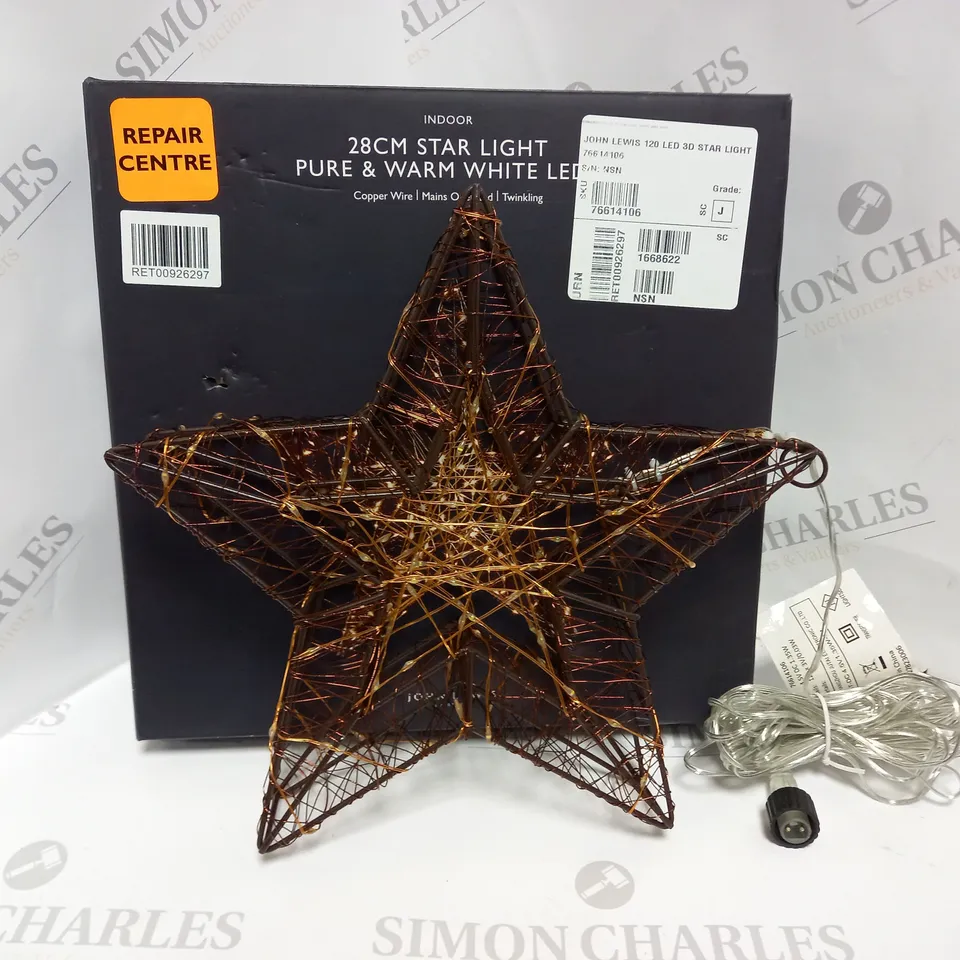 BOXED JOHN LEWIS 120 LED 3D STAR LIGHT