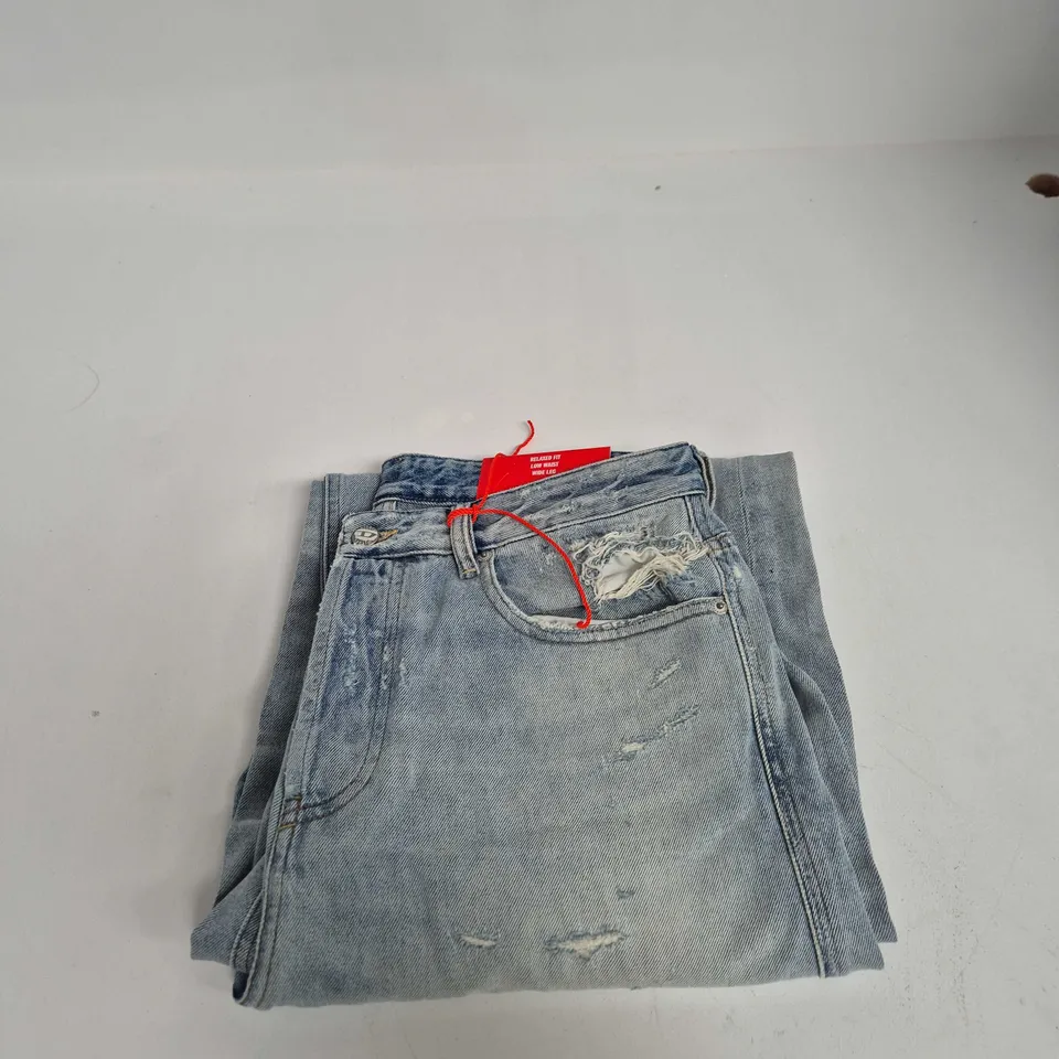 DIESEL JEANS – RELAXED FIT, LOW WAIST, WIDE LEG, UK 8 (WAIST 27", INSIDE LEG 32")