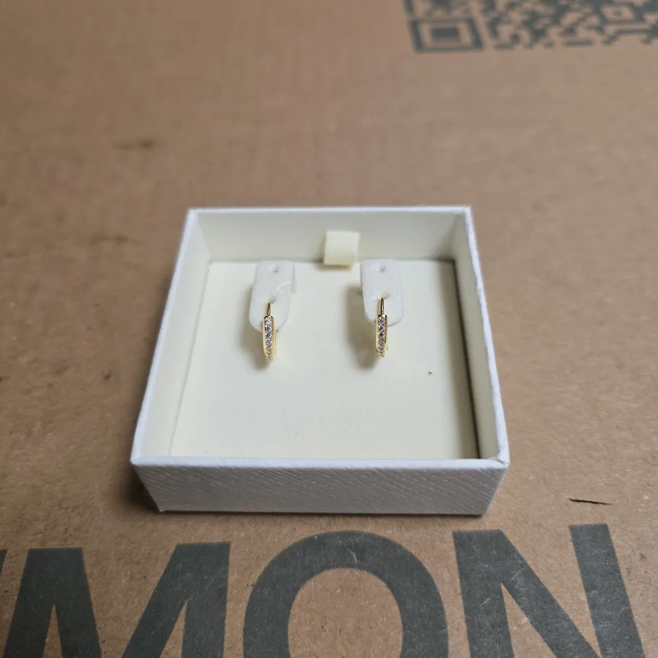 SWAROVSKI GOLD-TONE PAVÉ HOOP EARRINGS – SMALL PAIR IN PRESENTATION BOX