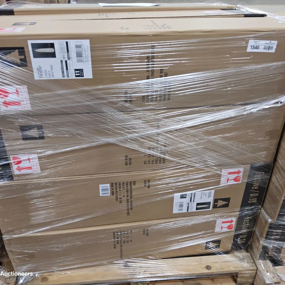 PALLET OF APPROXIMATELY 12 BRANDF NEW BOXED 114cm GOLD TIPS TREE