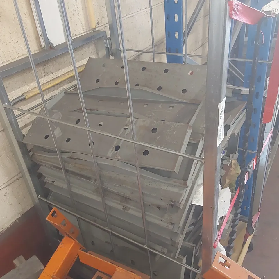 CAGE OF ASSORTED WAREHOUSE RACKING PARTS // CAGE NOT INCLUDED