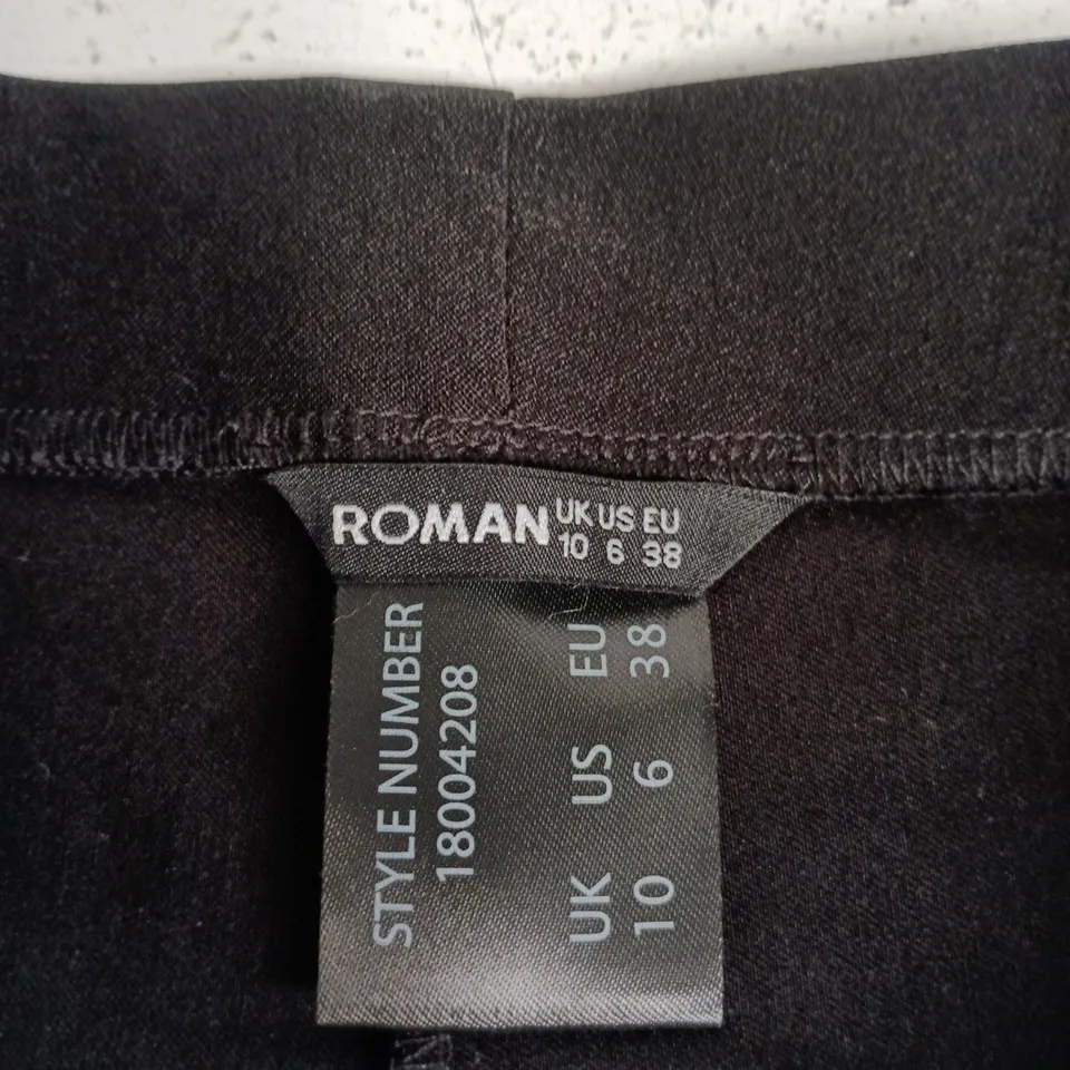 ROMAN BENGALINE CROP TROUSERS – BLACK, UK 10 (US 6, EU 38)