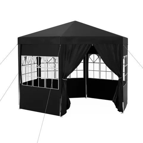 BOXED OUTSUNNY 4 M PARTY TENT WEDDING GAZEBO OUTDOOR WATERPROOF PE CANOPY SHADE WITH 6 REMOVABLE SIDE WALLS (1 BOX)
