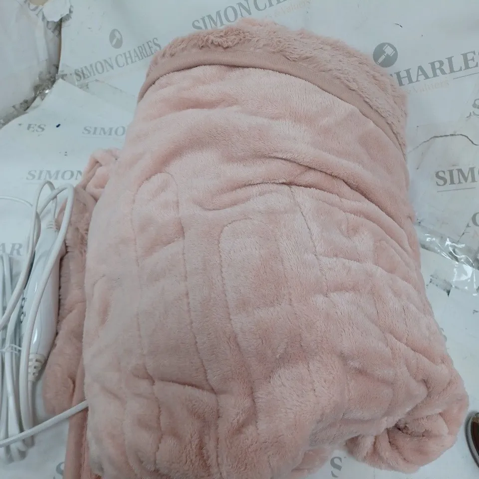 COZEE HOME VELVETSOFT HEATED THROW IN PINK