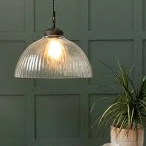 BOXED FOVANT GLASS PENDANT LIGHT LARGE - SATIN NICKEL
